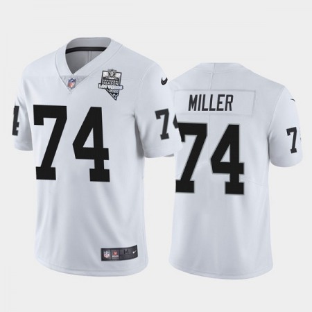 Men's Las Vegas Raiders #74 Kolton Miller White 2020 Inaugural Season Vapor Limited Stitched Jersey