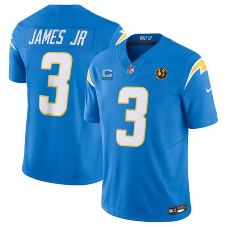 Men's Los Angeles Chargers #3 Derwin James Jr. Light Blue 2023 F.U.S.E. With 3-Star C Patch And John Madden Patch Vapor Limited Stitched Football Jersey