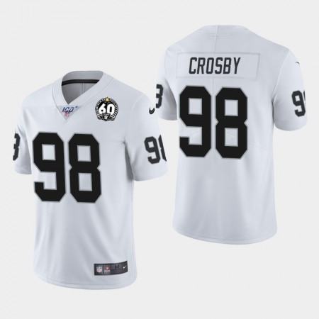 Men's Oakland Raiders #98 Maxx Crosby White 2019 100th Season With 60 Patch Vapor Untouchable Limited NFL Stitched Jersey