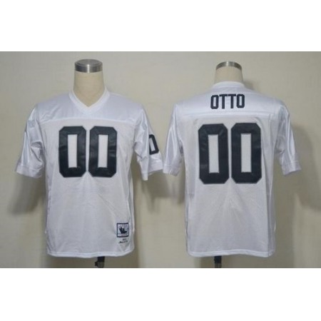 Mitchell And Ness Raiders #0 Jim Otto White Stitched Throwback NFL Jersey