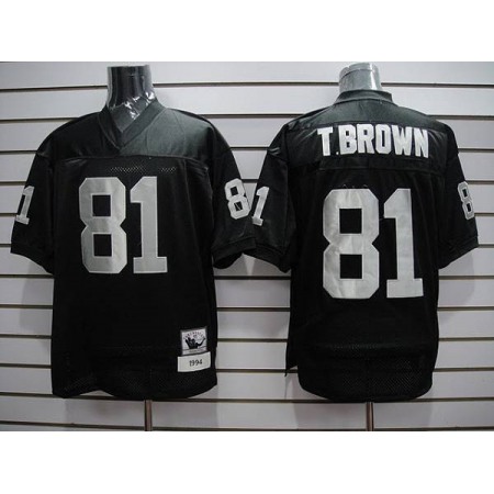 Mitchell and Ness Raiders #81 Tim Brown Stitched Black NFL Jersey