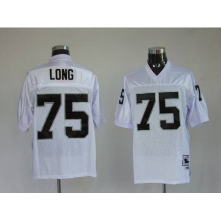 Mitchell and Ness Raiders Howie Long #75 Stitched White NFL Jersey