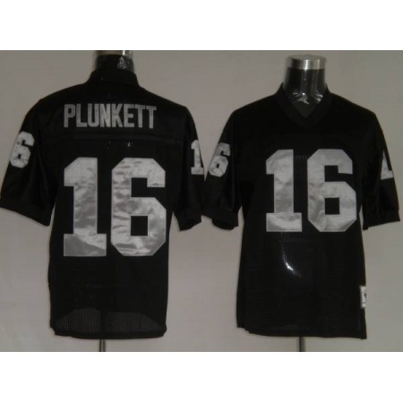 Mitchell and Ness Raiders Jim Plunkett #16 Stitched Black NFL Jersey