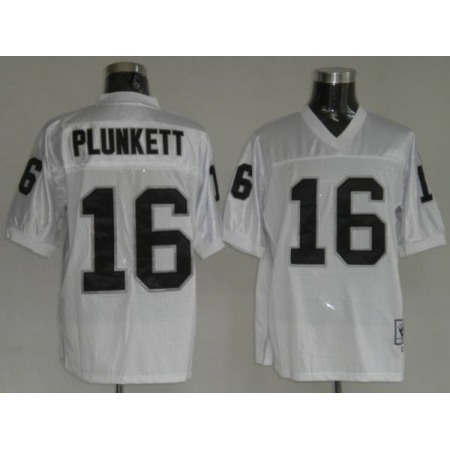 Mitchell and Ness Raiders Jim Plunkett #16 Stitched White NFL Jersey