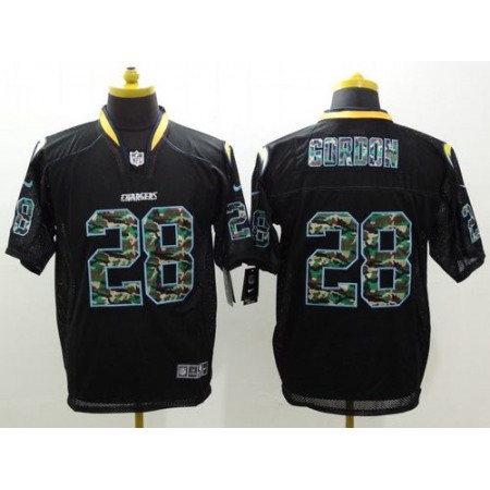 Nike Chargers #28 Melvin Gordon Black Men's Stitched NFL Elite Camo Fashion Jersey