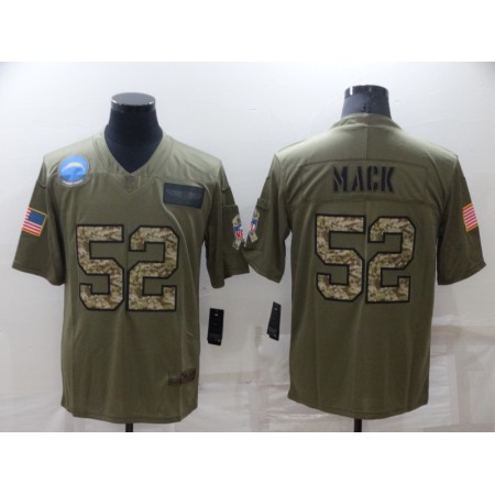 Men's Los Angeles Chargers #52 Khalil Mack Olive/Camo Salute To Service Limited Stitched Jersey