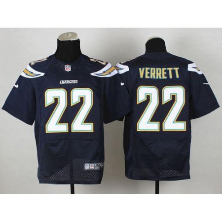 Nike Chargers #22 Jason Verrett Navy Blue Team Color Men's Stitched NFL New Elite Jersey