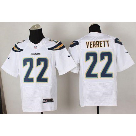 Nike Chargers #22 Jason Verrett White Men's Stitched NFL New Elite Jersey