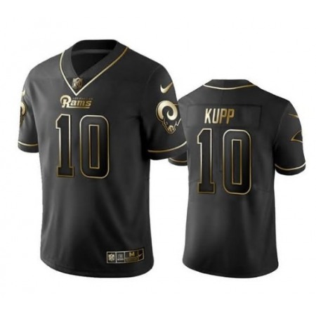 Men's Los Angeles Rams #10 Cooper Kupp Black Golden Edition Limited Stitched Jersey