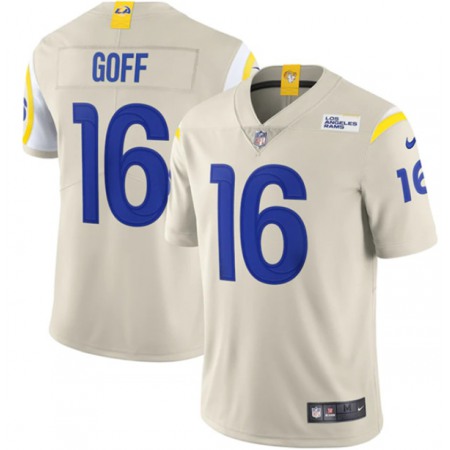 Men's Los Angeles Rams #16 Jared Goff 2020 Bone Vapor Limited Stitched Jersey