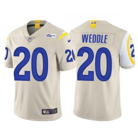Men's Los Angeles Rams #20 Eric Weddle Bone Vapor Untouchable Limited Stitched Football Jersey