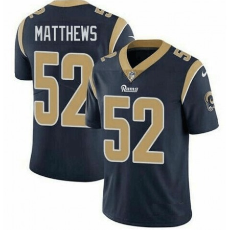 Men's Los Angeles Rams #52 Clay Matthews Navy Blue Vapor Untouchable Limited Stitched Jersey