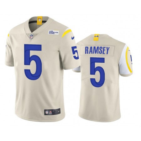 Men's Los Angeles Rams #5 Jalen Ramsey Bone Vapor Untouchable Limited Stitched Jersey