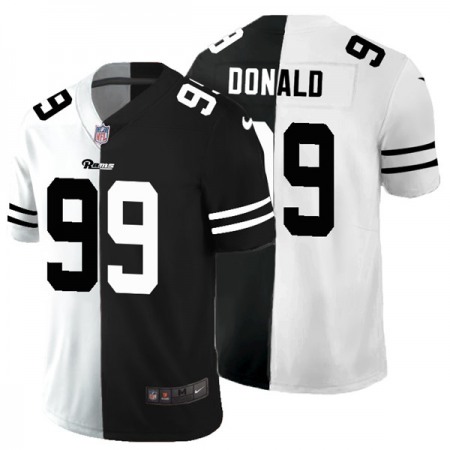 Men's Los Angeles Rams #99 Aaron Donald Black & White Split Limited Stitched Jersey