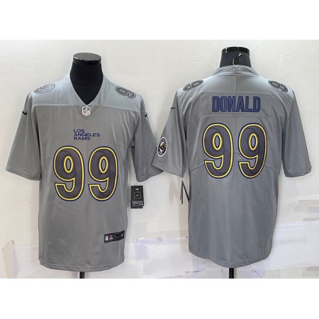 Men's Los Angeles Rams #99 Aaron Donald Grey With Patch Atmosphere Fashion Stitched Jersey