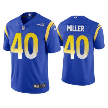 Men's Los Angeles Rams #40 Von Miller 2021 Royal Vapor Untouchable Limited Stitched Football Jersey