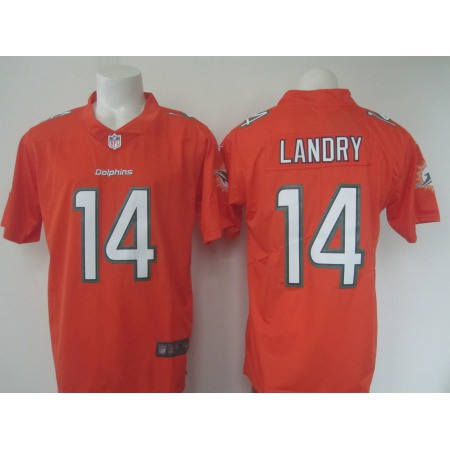 Men's Nike Dolphins #14 Jarvis Landry Orange Limited Rush Stitched NFL Jersey