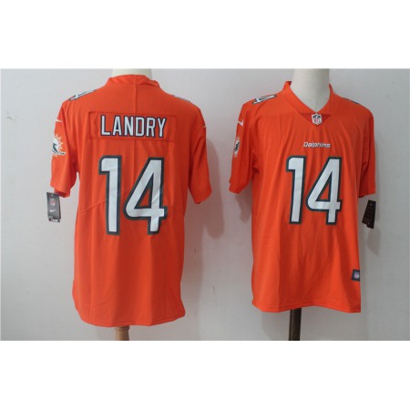 Men's Nike Miami Dolphins #14 Jarvis Landry Orange Stitched NFL Vapor Untouchable Limited Jersey
