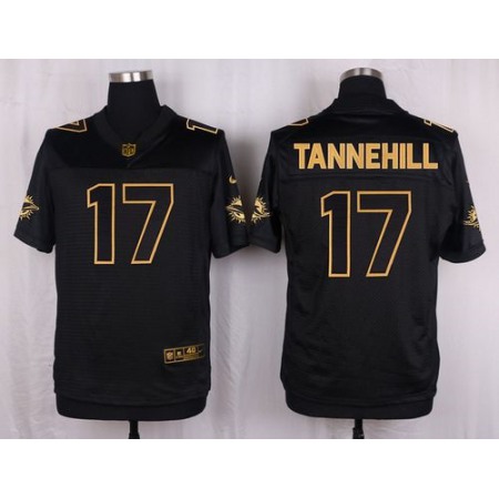 Nike Dolphins #17 Ryan Tannehill Black Men's Stitched NFL Elite Pro Line Gold Collection Jersey
