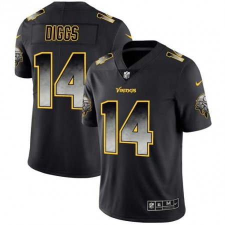 Men's Minnesota Vikings #14 Stefon Diggs Black 2019 Smoke Fashion Limited Stitched NFL Jersey