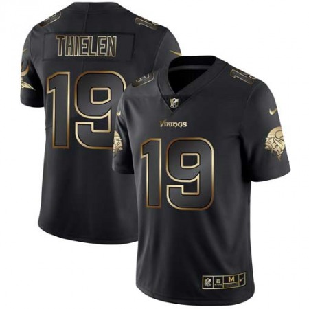 Men's Minnesota Vikings #19 Adam Thielen 2019 Black Gold Edition Stitched NFL Jersey
