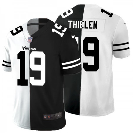 Men's Minnesota Vikings #19 Adam Thielen Black & White Split Limited Stitched Jersey