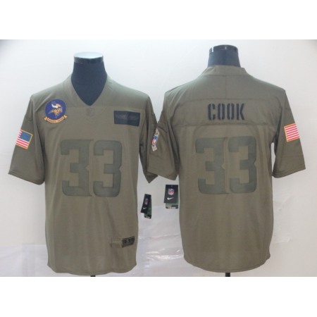 Men's Minnesota Vikings #33 Dalvin Cook 2019 Camo Salute To Service Limited Stitched NFL Jersey