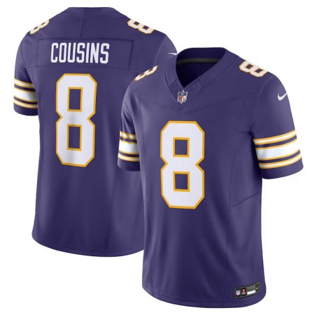 Men's Minnesota Vikings #8 Kirk Cousins Purple 2023 F.U.S.E. Vapor Untouchable Limited Stitched Jersey