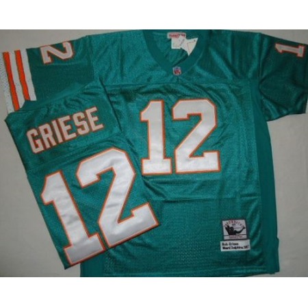 Mitchell And Ness Dolphins #12 Bob Griese Green Stitched NFL Jerseys
