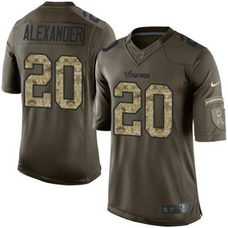 Nike Vikings #20 Mackensie Alexander Green Men's Stitched NFL Limited Salute to Service Jersey