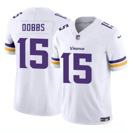 Men's Minnesota Vikings #15 Josh Dobbs White 2023 F.U.S.E. Vapor Untouchable Limited Stitched Jersey