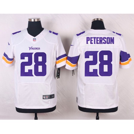 Nike Vikings #28 Adrian Peterson White Team Color Men's Stitched NFL Elite Jersey