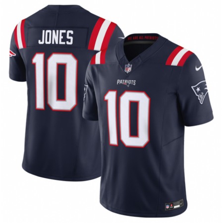 Men's New England Patriots #10 Mac Jones Navy 2023 F.U.S.E. Vapor Limited Stitched Football Jersey