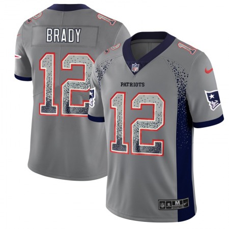 Men's New England Patriots #12 Tom Brady Gray 2018 Drift Fashion Color Rush Limited Stitched NFL Jersey