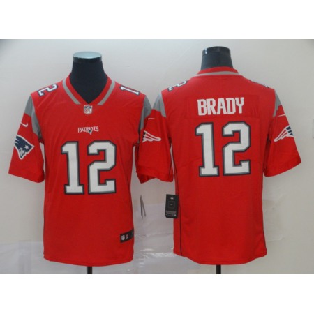 Men's New England Patriots #12 Tom Brady Red Inverted Legend Stitched NFL Jersey