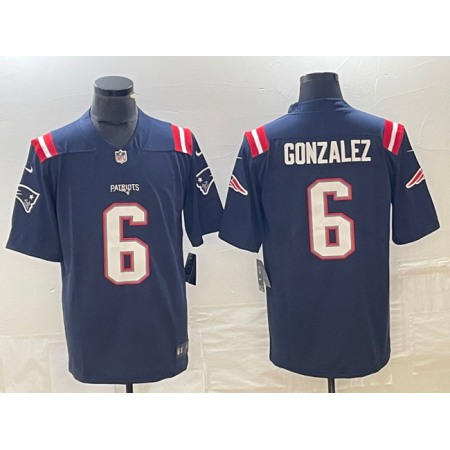 Men's New England Patriots #6 Christian Gonzalez Navy Vapor Untouchable Limited Stitched Football Jersey