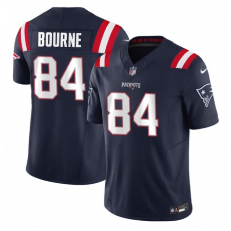 Men's New England Patriots #84 Kendrick Bourne Navy 2023 F.U.S.E. Vapor Limited Stitched Football Jersey