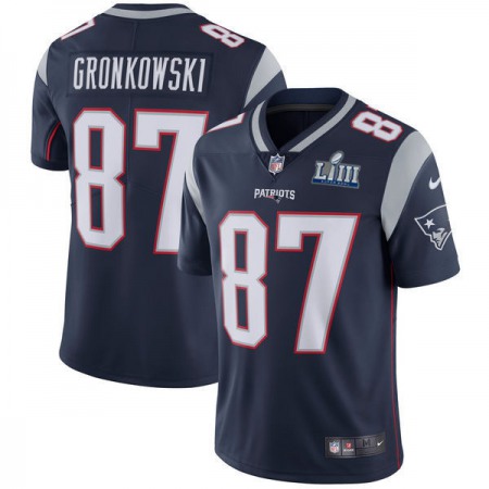 Men's New England Patriots #87 Rob Gronkowski Navy Blue Super Bowl LIII Vapor Untouchable Limited Stitched NFL Jersey