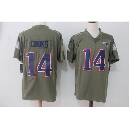 Men's Nike New England Patriots #14 Brandin Cooks Olive Salute To Service Limited Stitched NFL Jersey