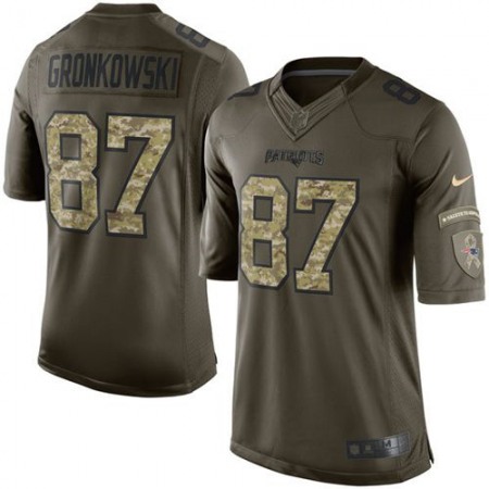 Nike Patriots #87 Rob Gronkowski Green Men's Stitched NFL Limited Salute to Service Jersey