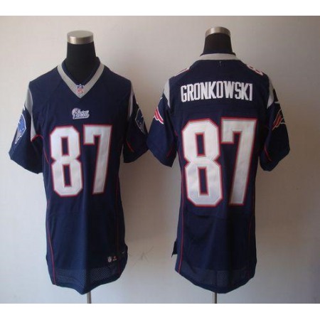 Nike Patriots #87 Rob Gronkowski Navy Blue Team Color Men's Stitched NFL Elite Jersey