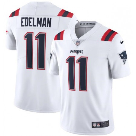 Men's New England Patriots #11 Julian Edelman 2020 White Vapor Untouchable Limited Stitched NFL Jersey
