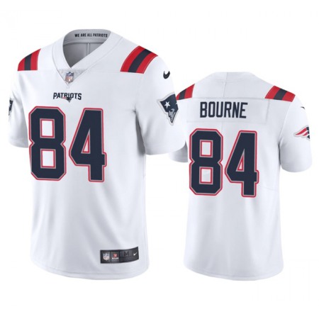 Men's New England Patriots #84 Kendrick Bourne White Vapor Untouchable Stitched Football Jersey