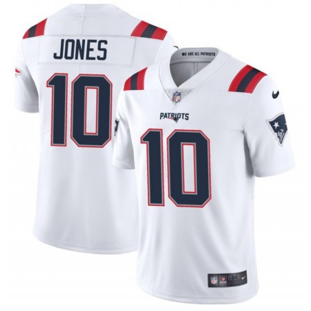 Men's New England Patriots #10 Mac Jones 2021 White Vapor Untouchable Limited Stitched NFL Jersey