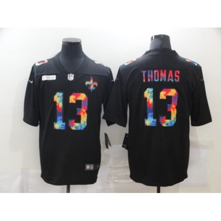 Men's New Orleans Saints #13 Michael Thomas 2020 Black Crucial Catch Limited Stitched Jersey