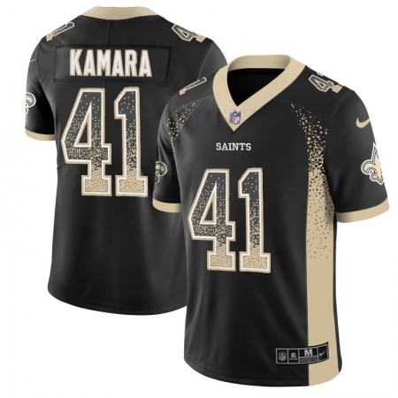 Men's New Orleans Saints #41 Alvin Kamara Black 2018 Drift Fashion Color Rush Limited Stitched NFL Jersey
