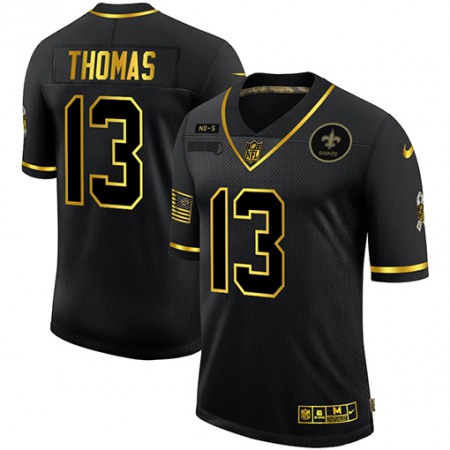 Men's New Orleans Saints #13 Michael Thomas 2020 Black/Gold Salute To Service Limited Stitched Jersey