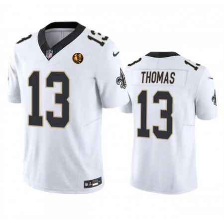 Men's New Orleans Saints #13 Michael Thomas White 2023 F.U.S.E. With John Madden Patch Vapor Limited Stitched Football Jersey