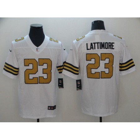Men's New Orleans Saints #23 Marshon Lattimore White Limited Rush Stitched NFL Jersey