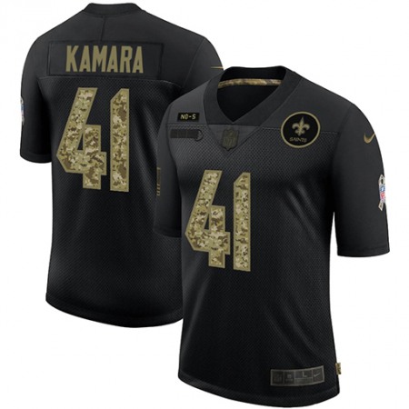 Men's New Orleans Saints #41 Alvin Kamara 2020 Black Camo Salute To Service Limited Stitched Jersey